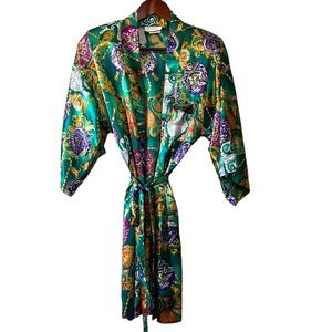 Vintage 1980s/1990s California Dynasty Single Button with Tie Robe Size Small